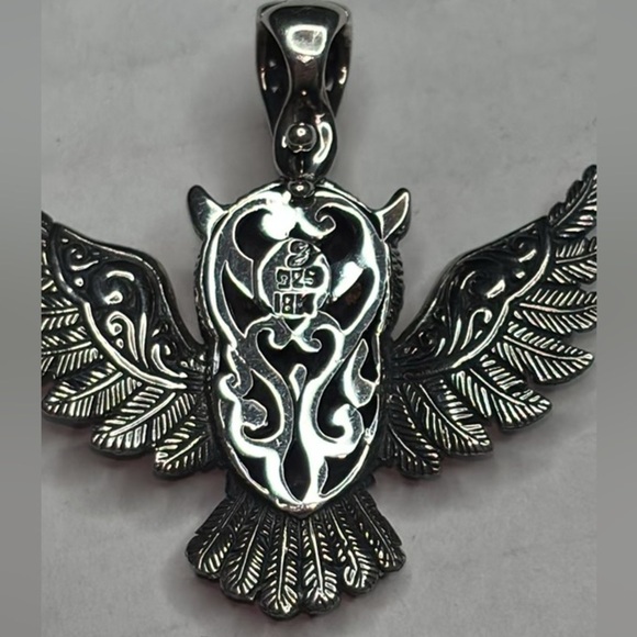 SAMUEL B. Sterling Silver Citrine Owl Pendant - Picture 8 of 8